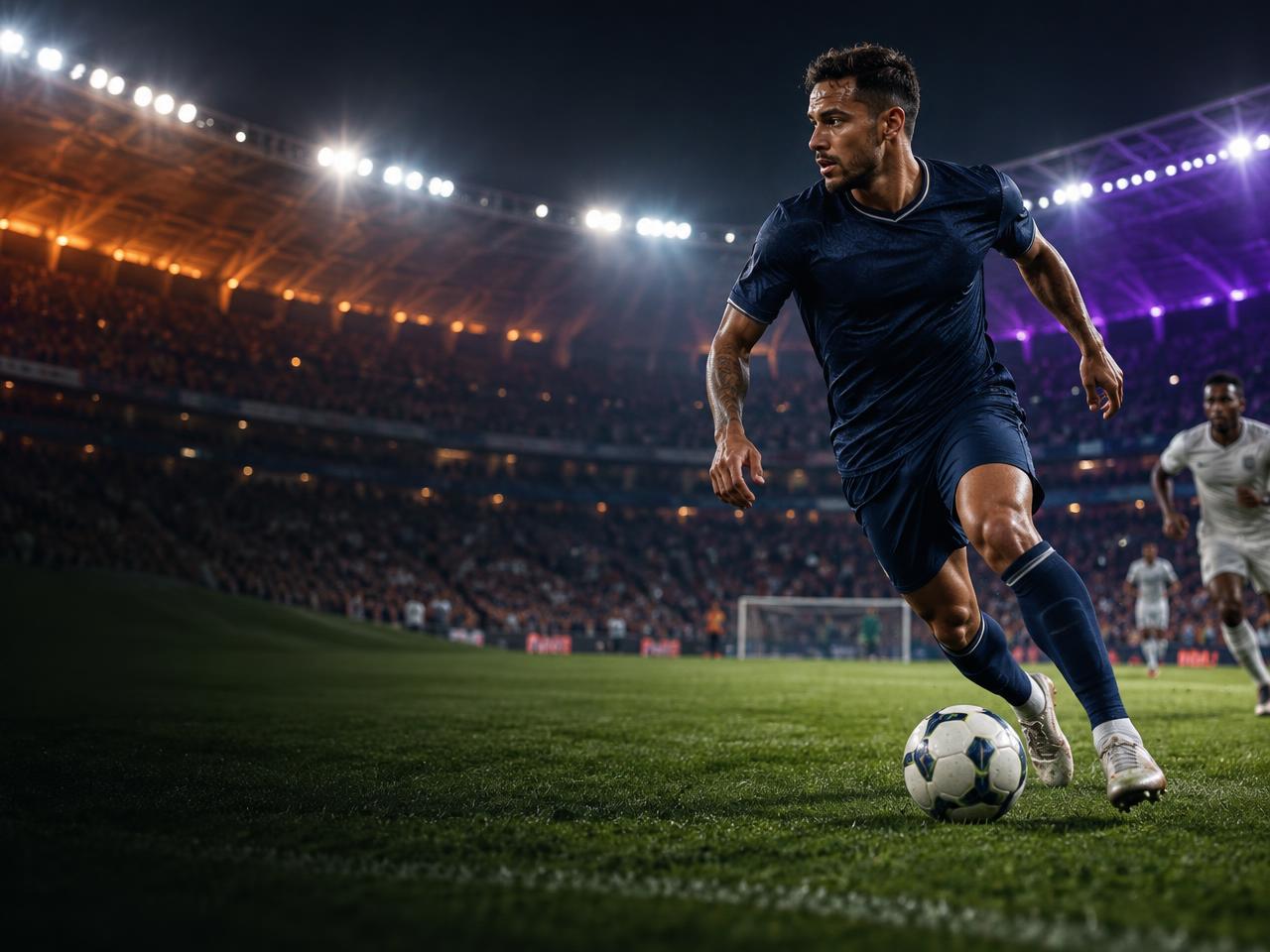 Jogador em campo de futebol